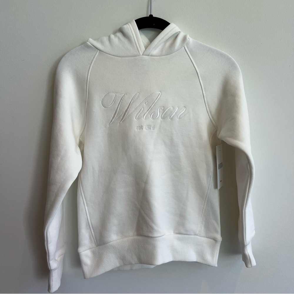 Wilson Youth Girls Hooded Sweatshirt White  Sandrift Tennis Hoodie‎ Small NWT